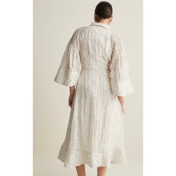 Joslin Dottie Silk Linen Midi Shirt Dress Polka Dot NWT Size 12 - Picture 6 of 15